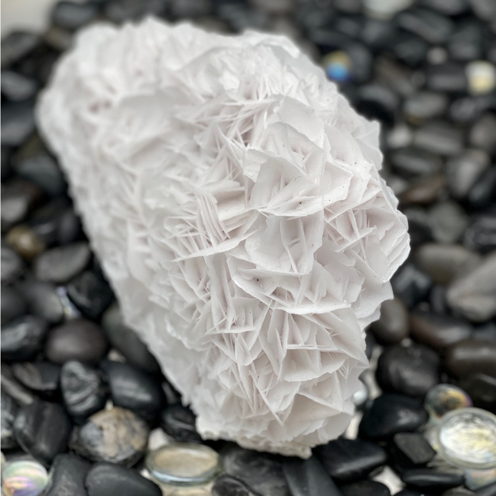 White cluster natural crystal